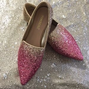 Shoedazzle glittery pointed toe flats!